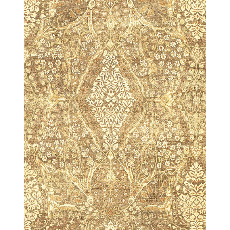 Wool Oriental Area Rug in Gold
