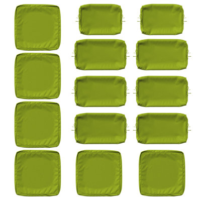 14 housses de coussin d'extérieur pour housses de patio toutes saisons pour meubles d'extérieur, housses seulement 14 pièces
