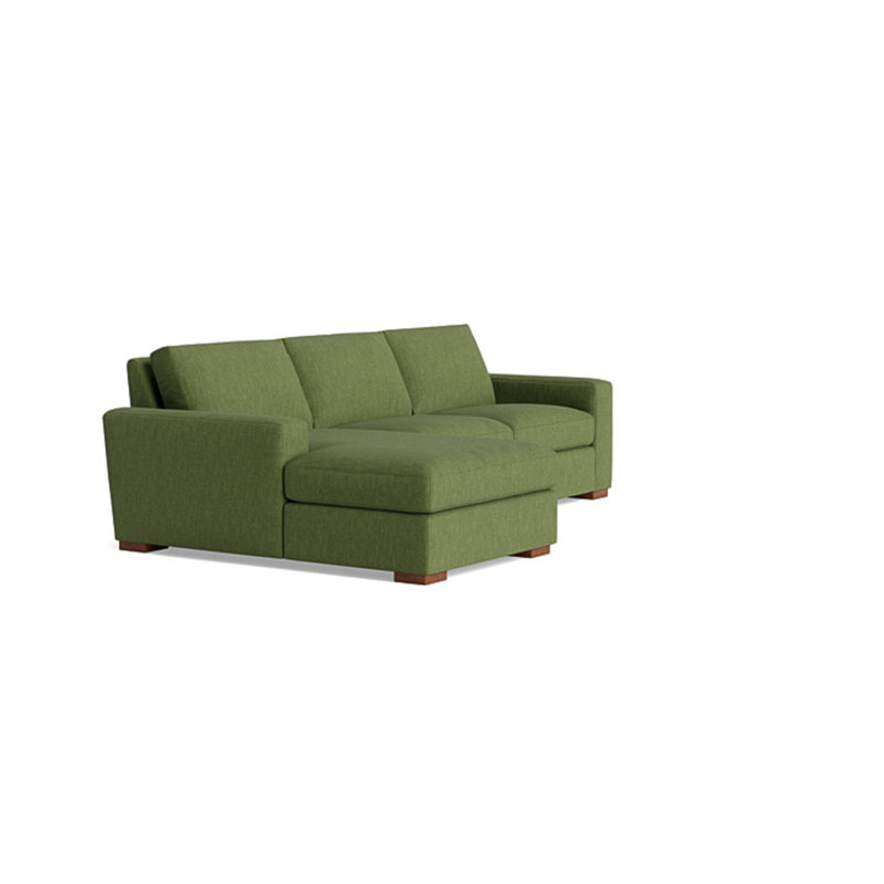 Couch Potato Chaise Sectional, Performance Weave - Basil, Left Hand Facing