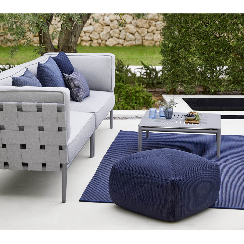 Conic Outdoor Square Coffee Table, Light Gray