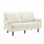 Canapé Boucle en tissu 2 places avec port USB et housse de coussin amovible-1823254585