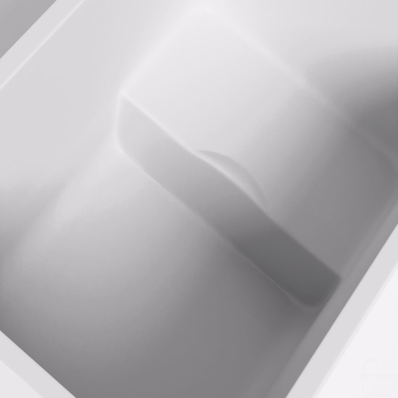 Baignoire autoportante en acrylique de 43 po avec siège: forme rectangulaire spacieuse, finition blanc brillant, trop-plein chromé et bonde escamotable