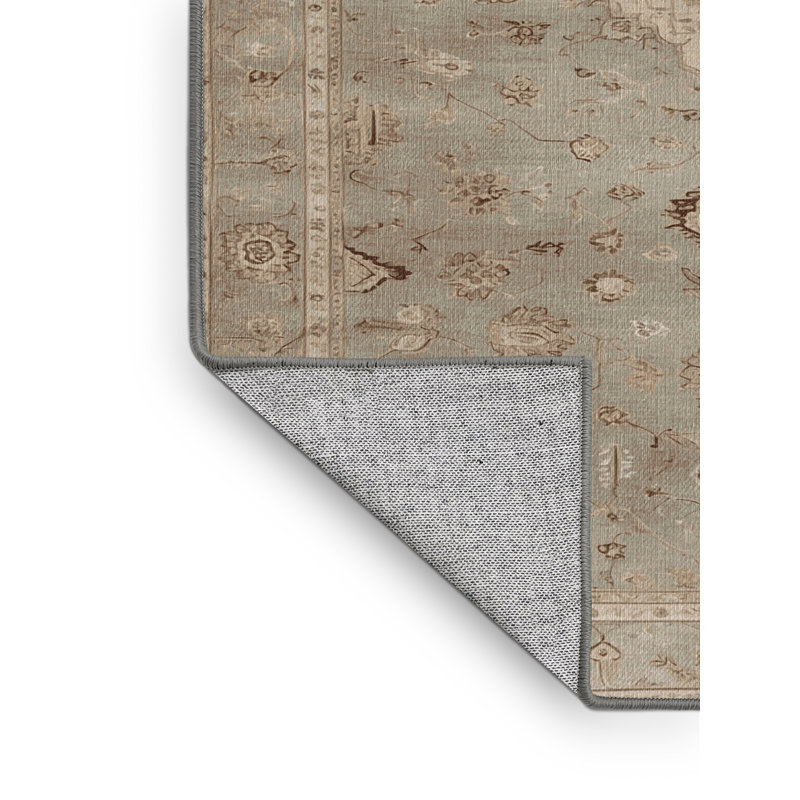 Tapis gris Afyon lavable à la machine