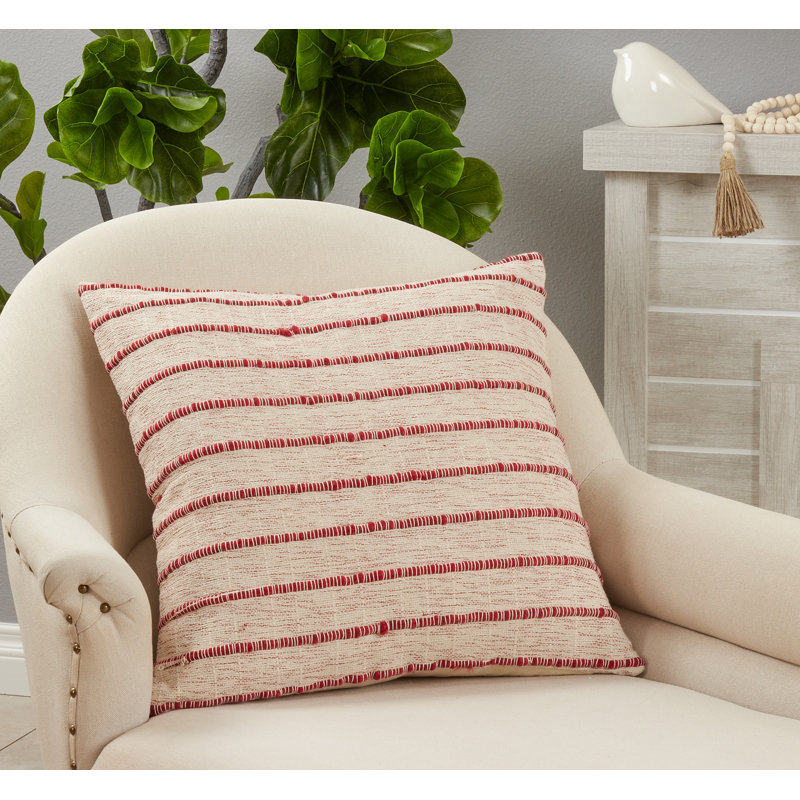 Housse de coussin en coton Coralee, Rouge