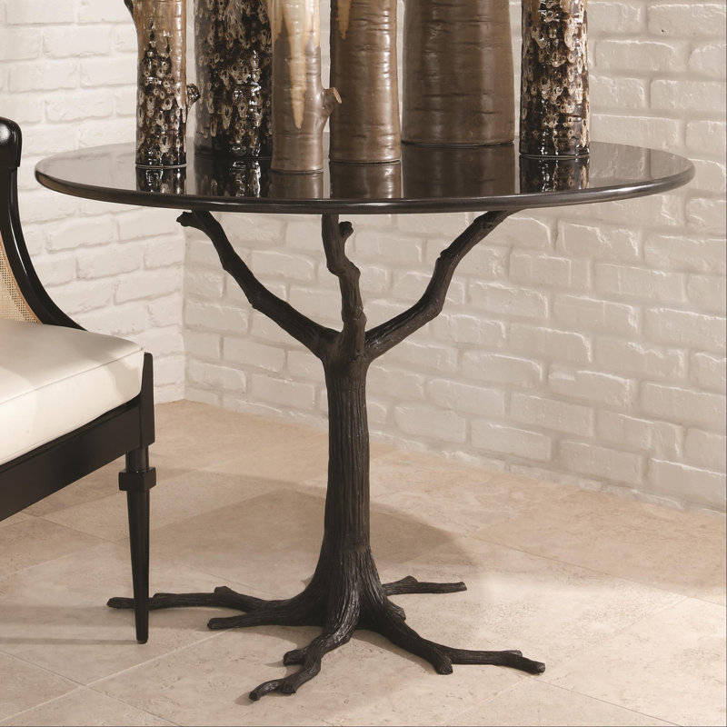 Faux Bois Dining Table, Black