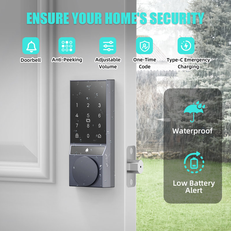 Wi-Fi Smart Lock fingerprint with Smartkey Security, Polished Chrome