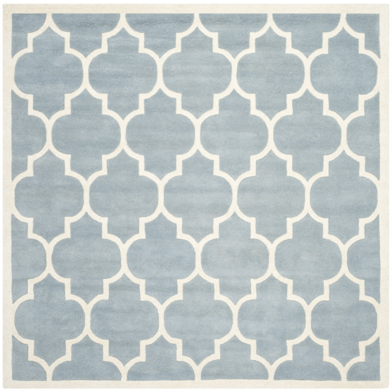 Carolene Hand Tufted Wool Geometric Rug, Square 7'