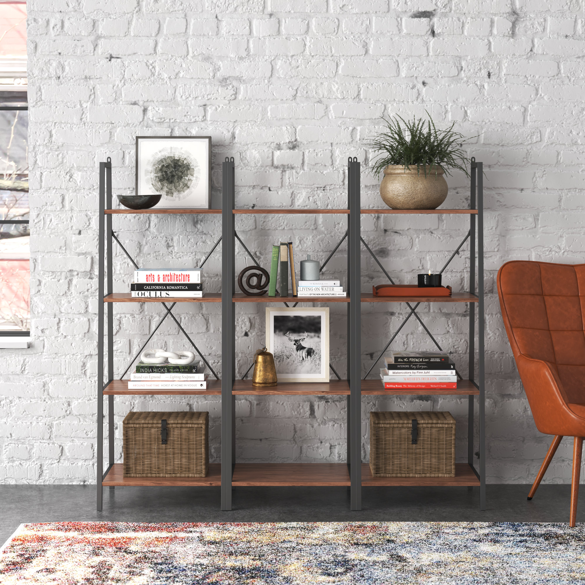 Steelside™ Ashcroft Ladder Bookcase Wayfair