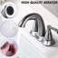 Robinet de salle de bain 4 pouces avec placage en nickel brossé - Laiton massif, conception à 2 poignées, bonde escamotable, aérateur d'eau, corrosion, s'adapte à différents trous de drain, évier à installation simple en laiton