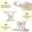 Table de vestibule en forme de V, table d'appoint en miroir, console