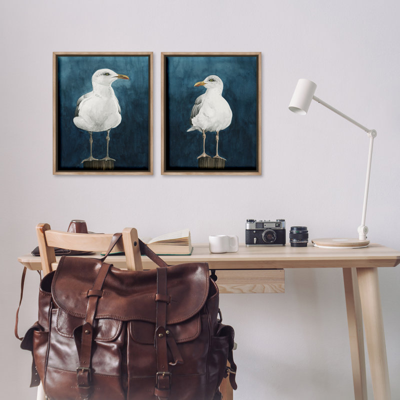 Ensemble de 2 toiles flottantes Seagull, Cadre flottant orme Montalcino, H 21 po x l 17 po