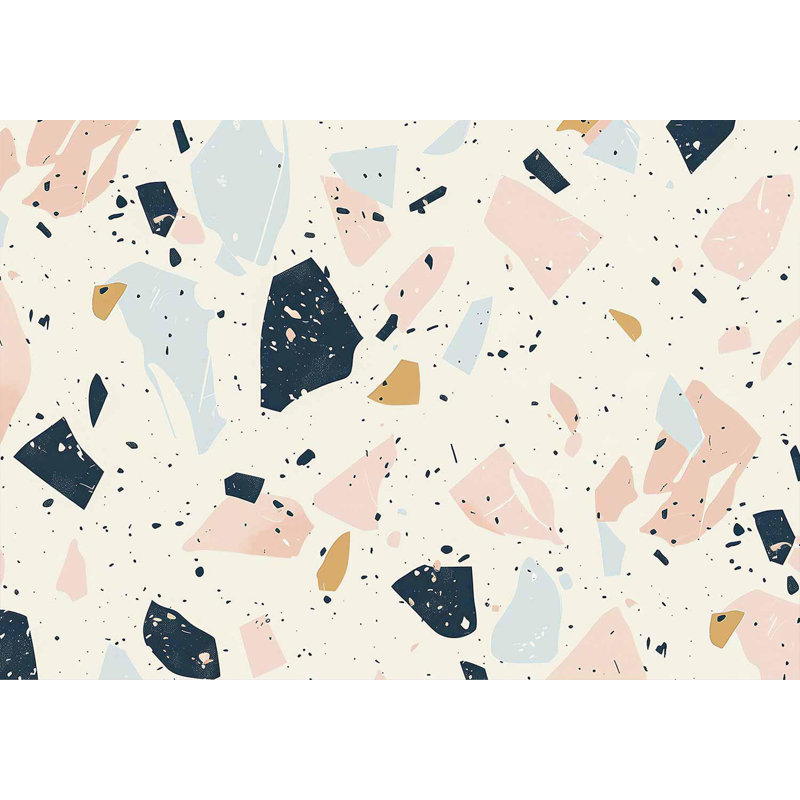 Murale pelez et collez - Terrazzo avec grosses pierres, L 57 po x L 41 po