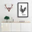 A Cock In Black And White by Johan Teyler - Single Picture Frame Print-55457858-55457860