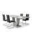 Modern 5-Piece Rectangular Faux Marble Dining Table Set-323867908-323867930