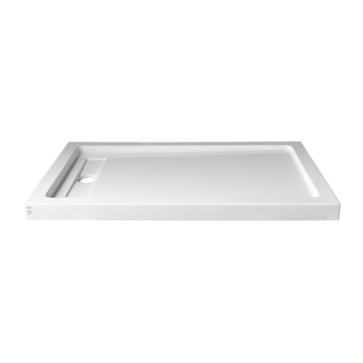 Angela-Li 36'' x 60'' Acrylic Shower Base in White for Corner or Alcove Insatallation