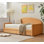 Lit de jour rembourré avec rangement à 2 tiroirs, structure de canapé-lit à usages multiples de taille simple, support à lattes en bois massif pour petite chambre à coucher