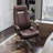 Dark Brown + Silver Hight adjustable Genuine Leather + Faux Leather + Aluminium Alloy Office Chair