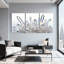 Ensemble de 3 œuvres d'art murales en cristal sur toile tendue-144183611
