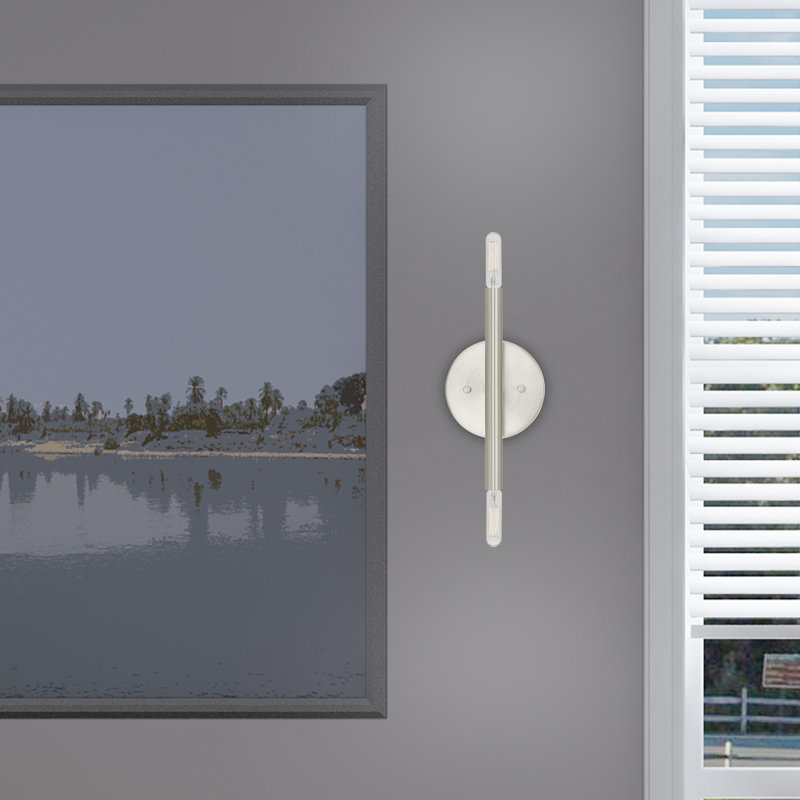 Applique murale articulée à 2 lumières Bahja, Nickel brossé