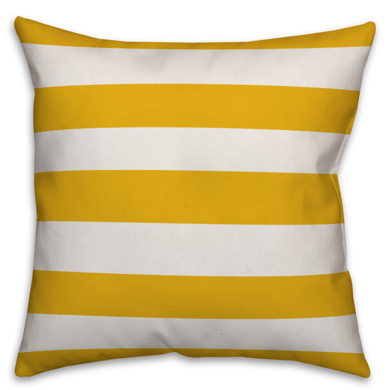  Housse et insert de coussin carré Cabana, 18 po x 18 po, Jaune, Polyester / bourre en polyester