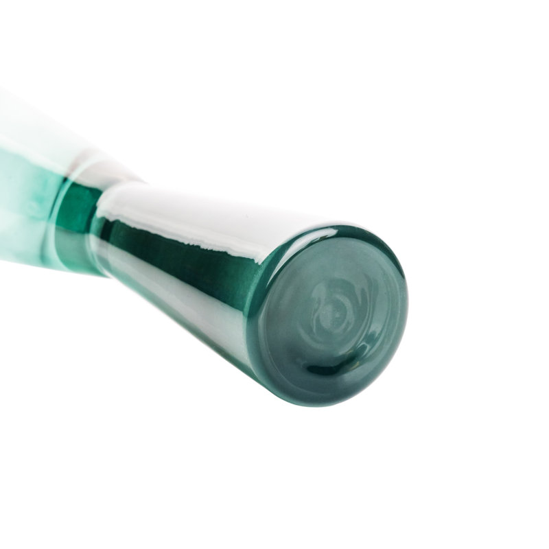 Elegant Green Glass Champagne Flutes - Set of 4