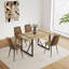 Table de salle à manger moderne avec plateau en bois d'ingénierie de 3,8 cm d'épaisseur et supports métalliques pour salon, bureau de 140 cm.