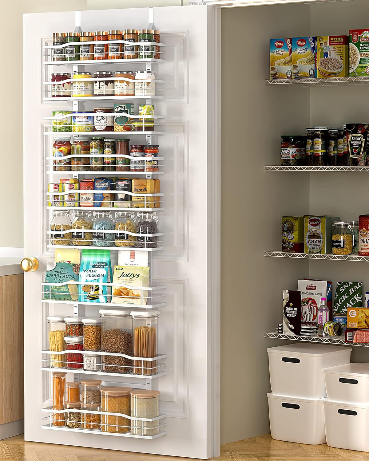 Prep & Savour Door Spice Rack with Adjustable Racks | Wayfair