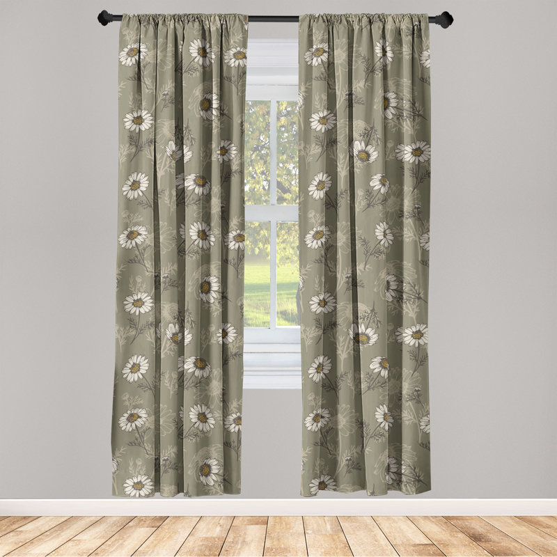 Dianka Semi Sheer Curtain Pair, 28" W x 95" L