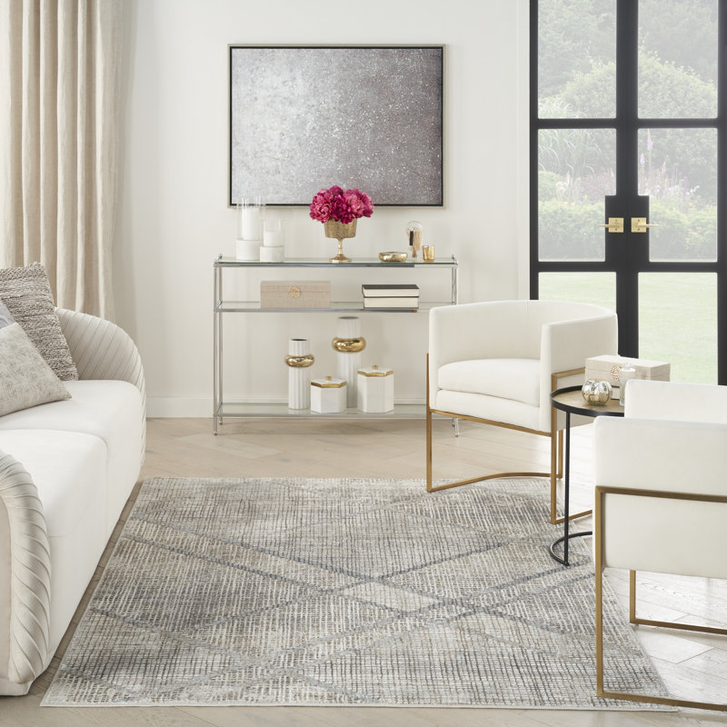 Douglass Abstract Grey/Mocha Area Rug, Rectangle 7'10" x 9'10"