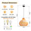 Rattan & Film Pendant Light, Mixed Materials Shade, Iron Frame, Adjustable Height, E27 Socket, 43 Cm Diameter, For Modern Rustic Decor (Bulb Not Included)
