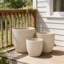 3 pots de fleurs ronds pour l'extérieur MGO, pots de fleurs texturés légers avec trou de drainage pour patio-409763055