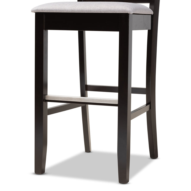 Tabouret de bar en bois massif 28,3 po Rueda, Gris, Espresso brun