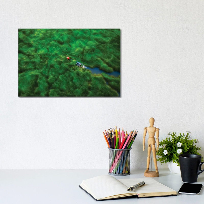 Water-Chestnuts Harvesting Season I by Trung Pham - Gallery-Wrapped Canvas Giclée on Canvas, 20.32 cm H x 30.48 cm W, Canvas