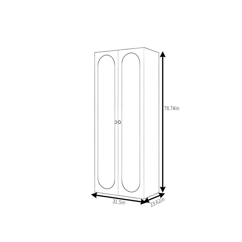 Koenig, 79" H x 32" W x 24" D