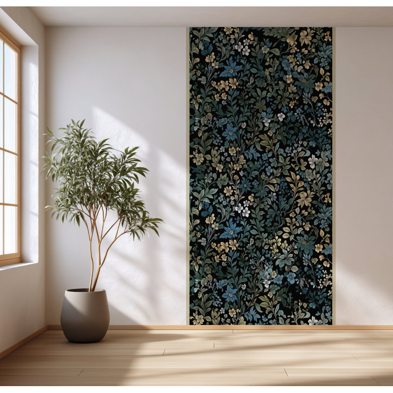 Adhésif décoratif floral non-mural, H 108 po x l 52 po