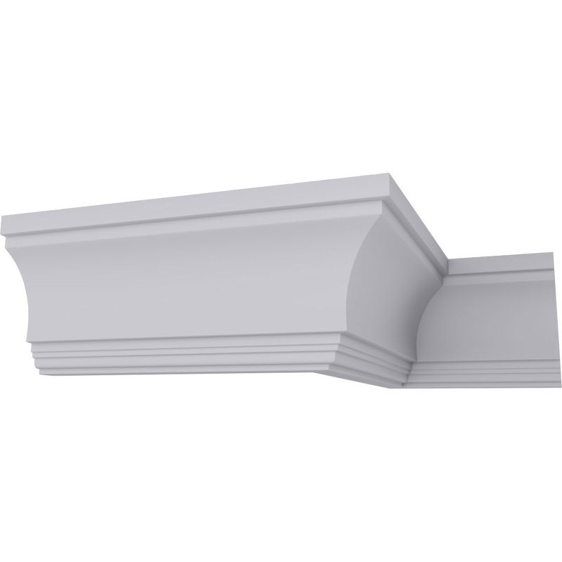 Factory Primed White Polyurethane Crown Moulding, 9 5/8"H x 6 1/8"P x 12"L