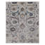 Tapis oriental gris clair 8 pi x 10 pi à motif de feuille de faucille en soie avec laine texturée, moelleux et luxuriant, noué à la main et sans bordure