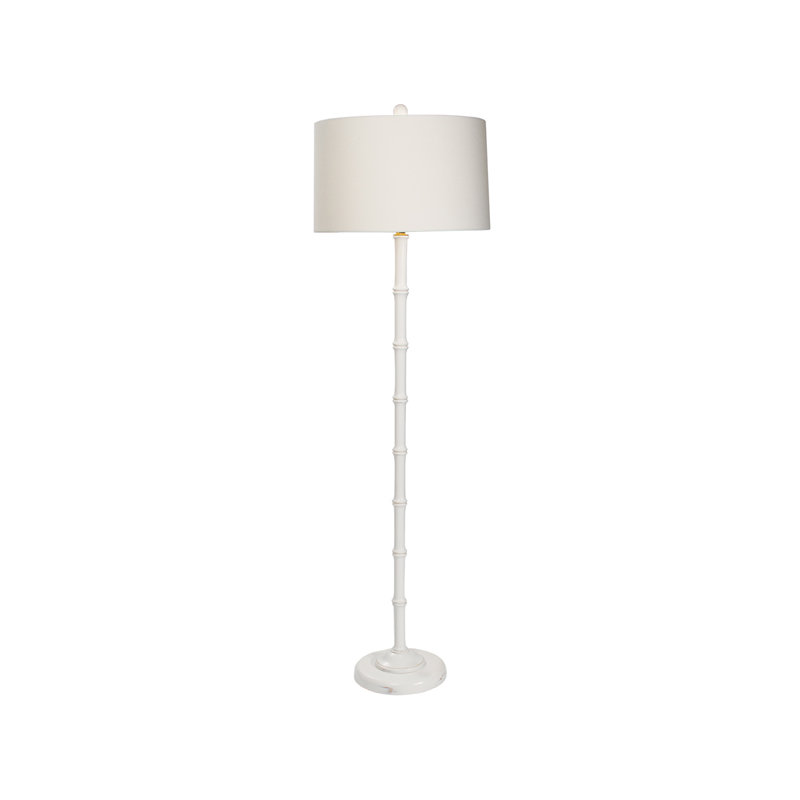 Vecchio Tall 65'' Traditional Floor Lamp, White, Distressed White