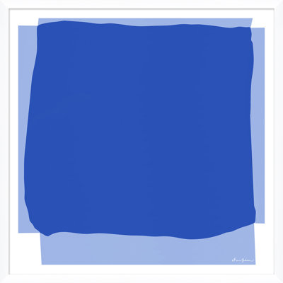 «Blocked in Blue» par Dana Gibson - Peinture encadrée sur papier