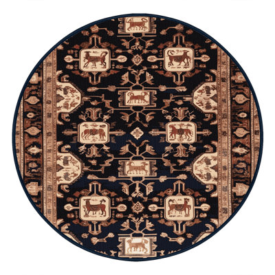 Machine Washable Persian Black Area Rug