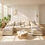 Upholstered 130 " Linen U-Shaped Corner Sectional