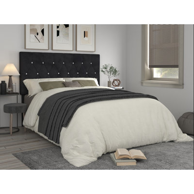 Ameer Velvet Upholstered Panel Headboard