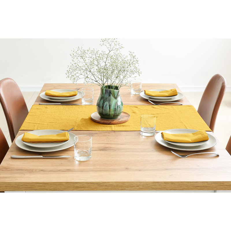 Ensemble de serviettes de table carré, L 20 po x L 20 po, Jaune moutarde