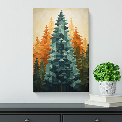 Pine Tree Geometric No.3 - Wrapped Canvas