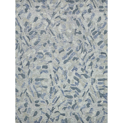 Botanica Blue/Ivory/Multi New Zealand Wool hand-tufted Area Rug