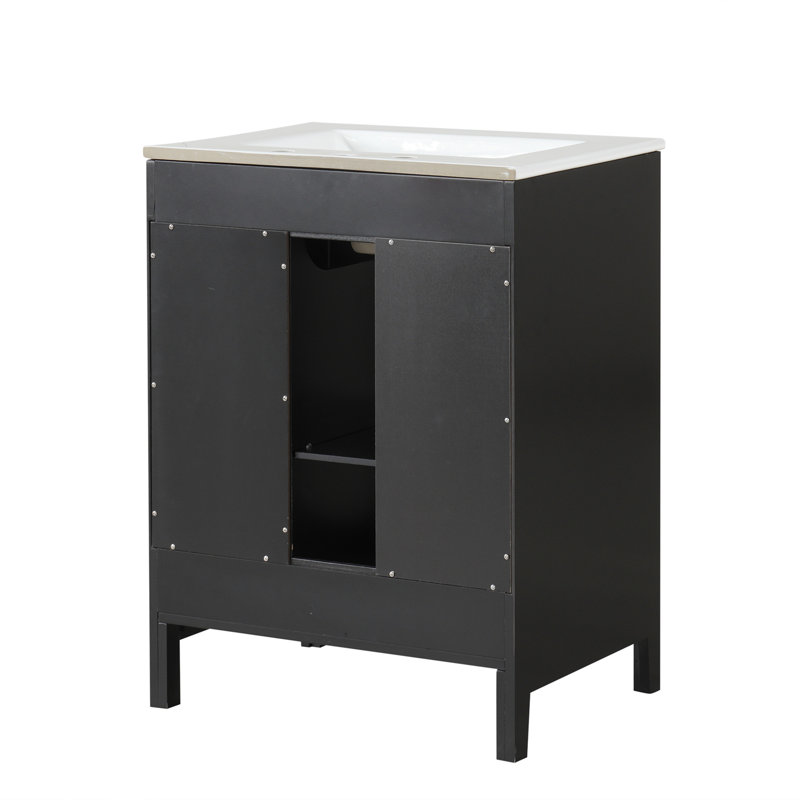 Meuble-lavabo 24 po avec lavabo, Noir