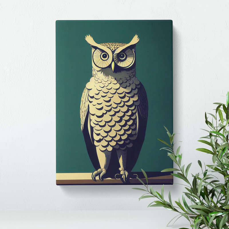 An Exciting Owl - Wall Art, 50cm H x 35cm W x 3cm D, Wrapped Canvas