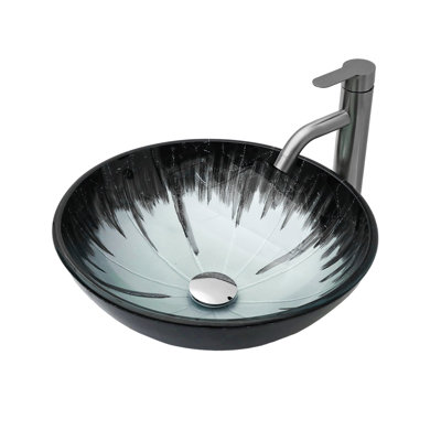Lavabo vasque en verre trempé pour salle de bain Artistic Crackle