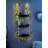 3 Tier Floating Shelf Wall Storage with Handmade Woven Ropes and Vine Lights