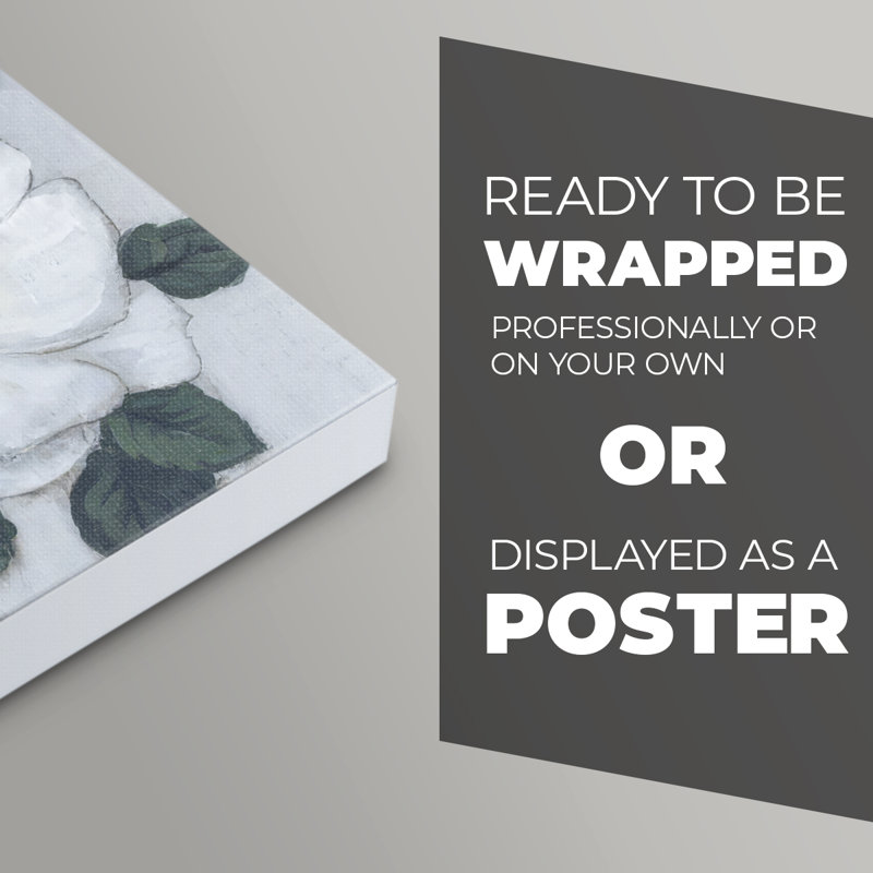 Fleurs blanc vif I - Impression sur toile seulement - NON-CADRE, H 60 po x l 40 po